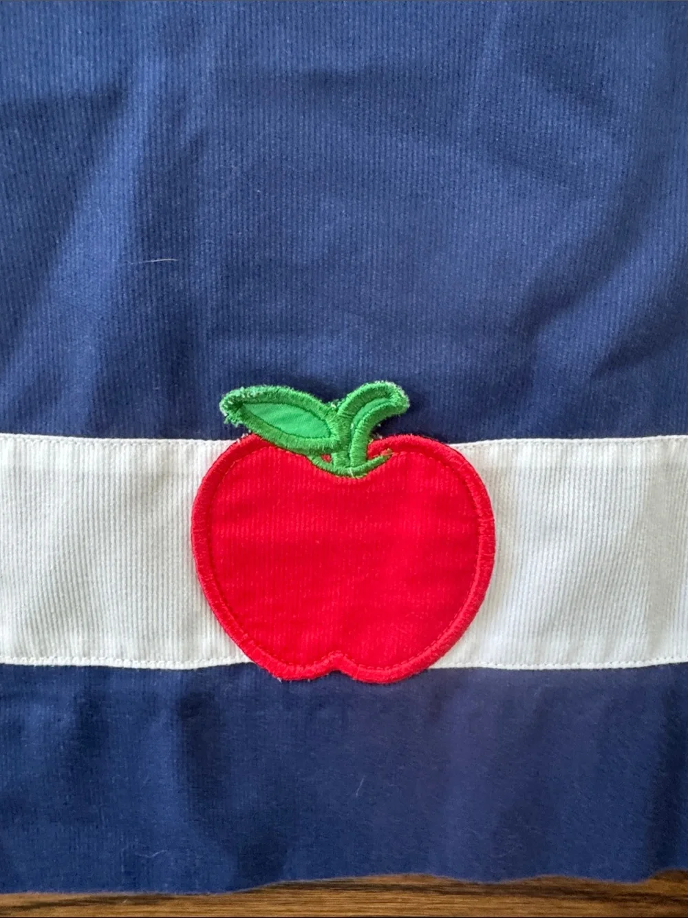 Eliza James Apple Appliqué A-line Corduroy Jumper